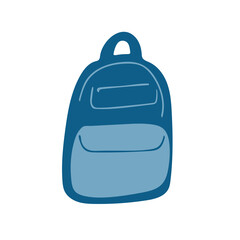 Fototapeta premium Blue backpack illustration isolated on white background