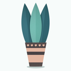 A flower in a pot with a grainy texture. Vector illustration