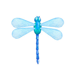 Dragonfly, flying insect hand drawn in watercolor. 
Illustration isolated on white background. Perfect for invitations, cards, logo, sticker.