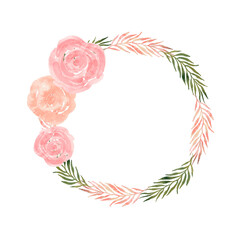 Watercolor wreath. Flower and leaves wreath. Wild flowers Bouquets, for Wedding invitation, embellishments, handicrafts, stationery, greeting cards, party invitations, scrapbooking, posters, stickers.