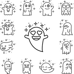 Ghost lovely icon in a collection with other items