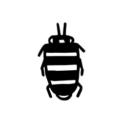 Obraz premium A single vector element beetle insect on a white background. Doodle illustration. Hand-drawn. Suitable for stickers, stickers, patterns, scrapbooking, fabrics, packaging.