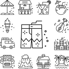 Aloha fashion pant short icon in a collection with other items