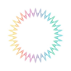 Abstract rainbow circle wave frame background. Vector illustration.
