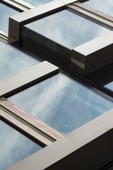Detail of modern architecture buildings. Symbol of real estate, business, prosperity. Beautiful sunny day.