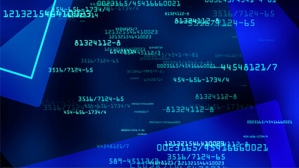 Digital codes on blue background