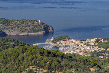 Fototapeta na wymiar Aerial view of Port de Soller in Balearics Island (Spain)