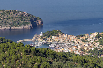 Aerial view of Port de Soller in Balearics Island (Spain)