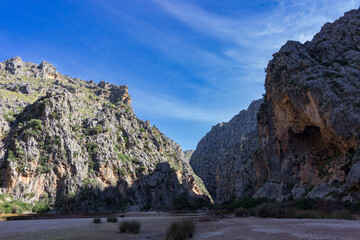 Sa Calobra beach in Mallorca in Balearic Islands (Spain)