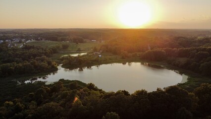 sunrise over lake