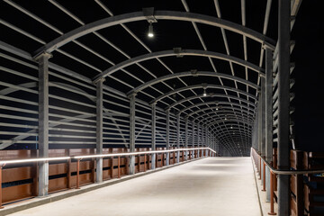 an eerie path of steel and light