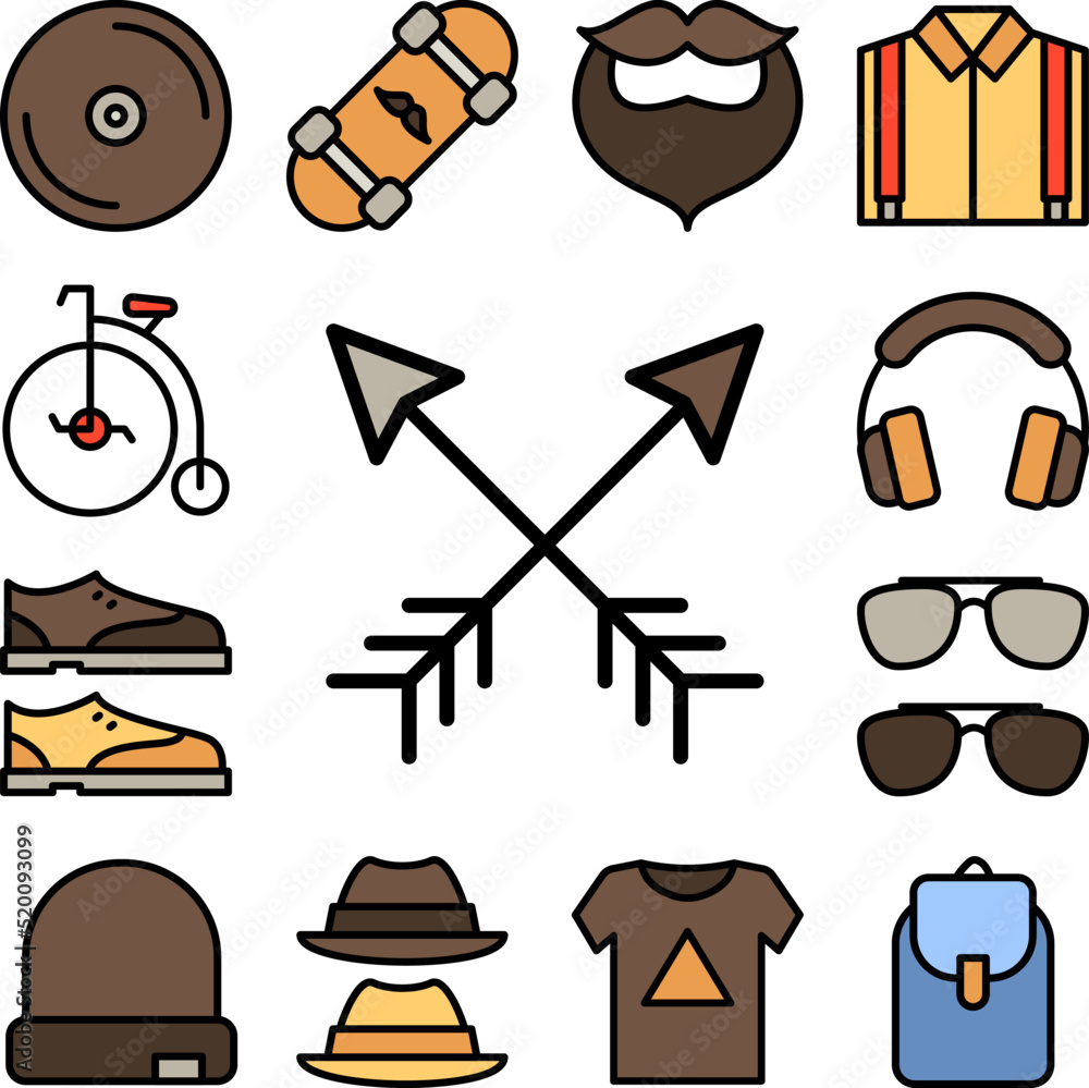 Poster arrow icon in a collection with other items