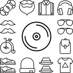 Fototapeta premium Vinyl, disc icon in a collection with other items