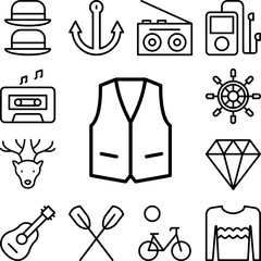 Vest icon in a collection with other items