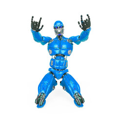 robot test is is doing a radical rock and roll pose