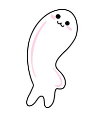 Vector Cute ghost vector icon. Creepy Halloween sticker.