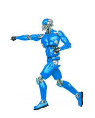 robot test is doing a karate pose