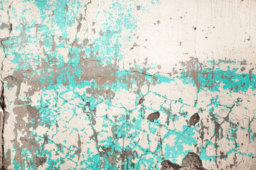 Vintage white with blue color wall as background, old style texture