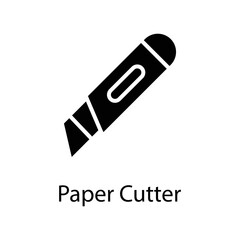 Paper Cutter vector Solid Icon Design illustration on White background. EPS 10 File 