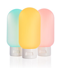 Three colore cosmetic tubes