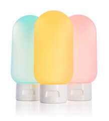 Three colore cosmetic tubes