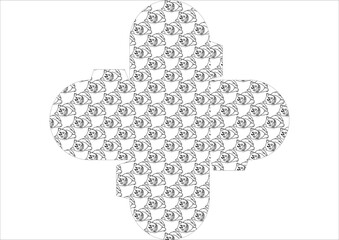 gift box design with adorable cat illustration pattern theme