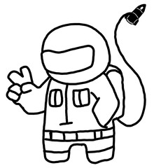 cute astronaut illustration in space