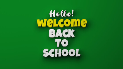 Back to School Text Presentation Banner Background. 3D illustration design