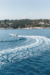 Summer vacation at Paxos (Paxi) Antipaxoi Blue Caves Gaios port Lakka Greek Ionian Island Epirus