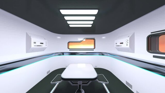 宇宙船内の検査室
