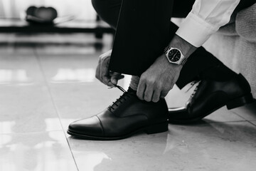 Black and gray wedding shoe