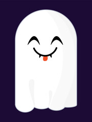 Scary and cute ghosts for Halloween decoration, haunted house inhabited by ghosts, spirit. Vector illustration for postcards, invitations, scrapbooking, stickers, advertising