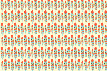 Fototapeta premium Pattern design with colorful feather theme