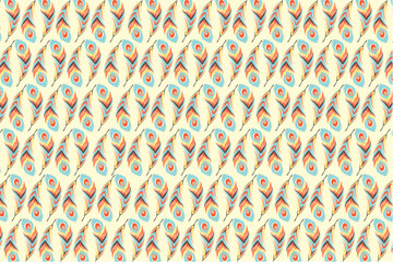 Pattern design with colorful feather theme