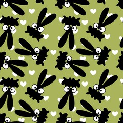 Cartoon rabbit seamless new year 2023 pattern for kids clothes and accessories and fabrics and Christmas wrapping