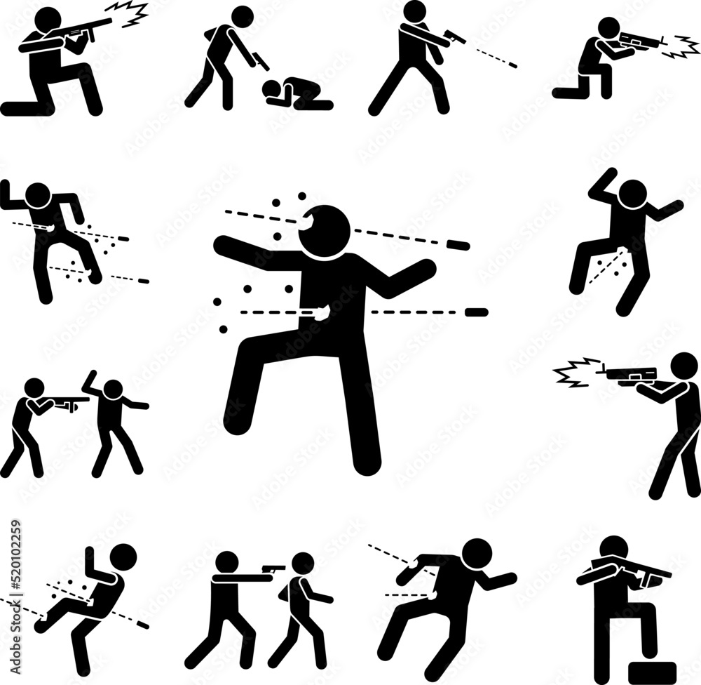 Poster kill man bullets icon in a collection with other items