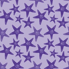 Obraz premium Summer ocean seamless sea star pattern for clothes print and accessories and kids and fabrics and wrapping paper