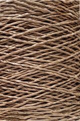 eco-friendly paper twisted raffia yarn, close-up, selective focus