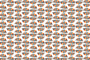 Pattern design with colorful feather theme