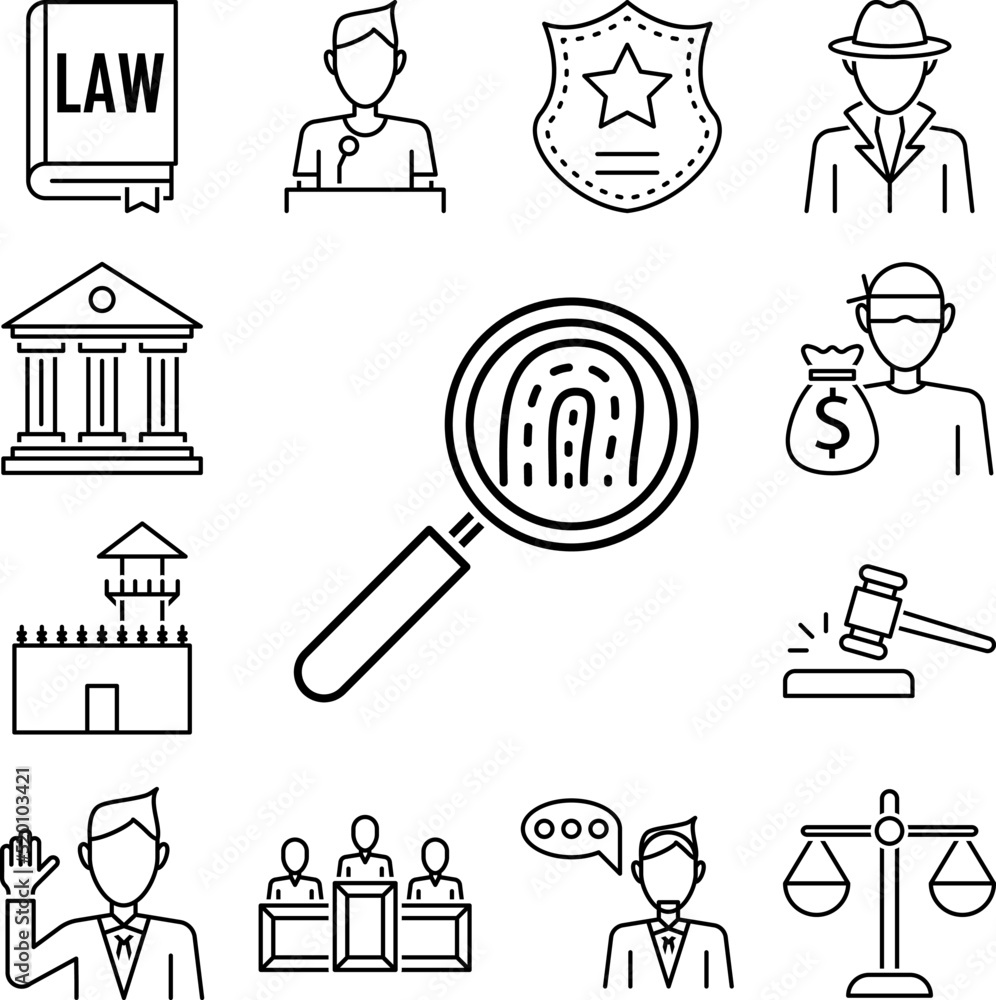 Poster fingerprint icon in a collection with other items