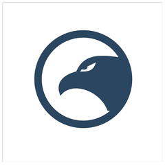 eagle head - blue and red vector logo, mascot