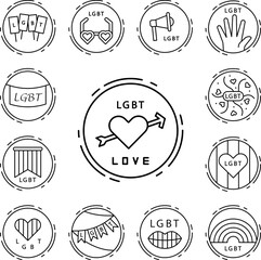 Heart, love, lgbt icon in a collection with other items