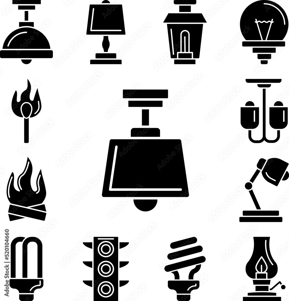 Poster light, lamp icon in a collection with other items