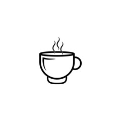 Cup of tea with smoke vector. Cup of coffee with some illustration vector