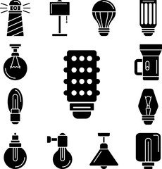 Light, led, lamp icon in a collection with other items