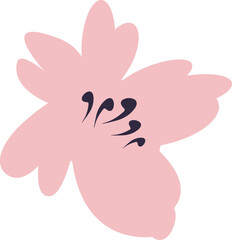 Colorful vector illustration drawn in flat style. Suitable for books, articles, web sites, apps etc. Image of light pink flower