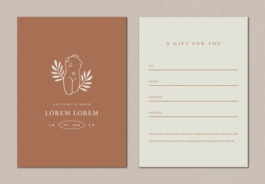 Chic Boho Gift Card Design Layout