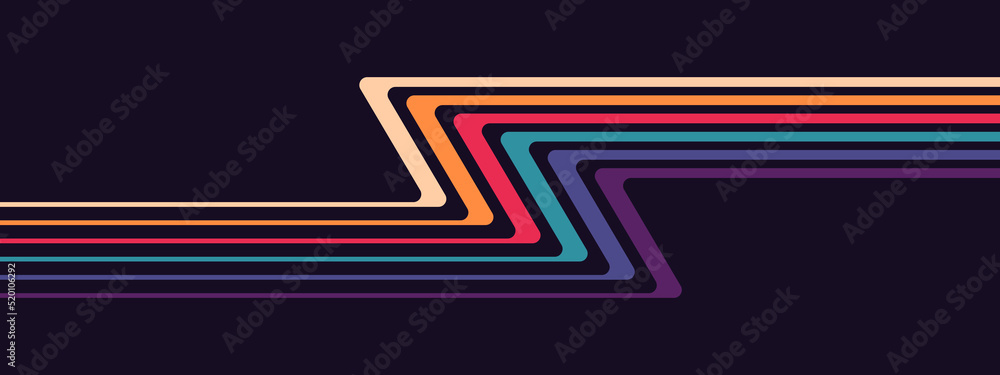 Poster abstract 1980's background design in futuristic retro style with colorful lines. vector illustration