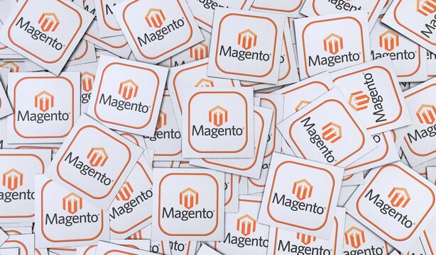 magento, social media 3d Logo Visual Scene