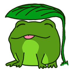 Adorable little green frog illustration